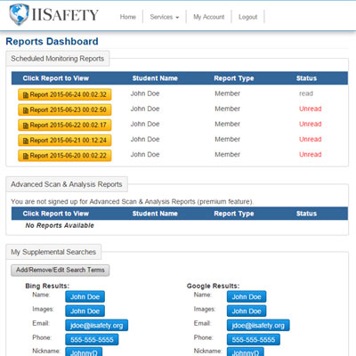 Monitoring report example